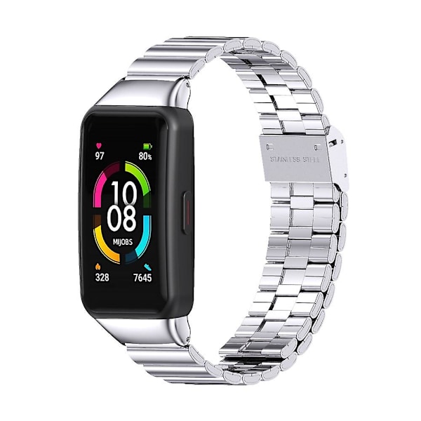 Rustfrit stållænke til Huawei Band 6 / Honor Band 6 [GGL] Silver