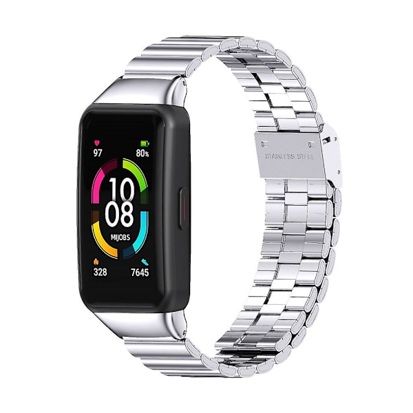 Rustfritt stål klokkebånd for Huawei Band 6 / Honor Band 6 [GGL] Silver
