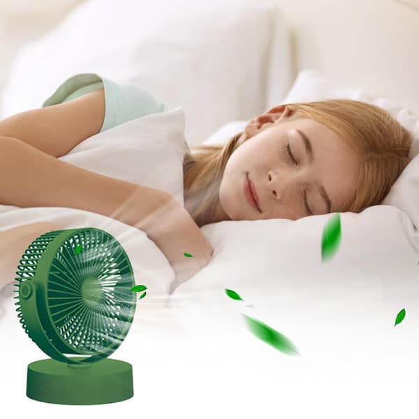 Bærbar Sokkelventilator - Sammenklappelig Stående Ventilator (LGL) Green
