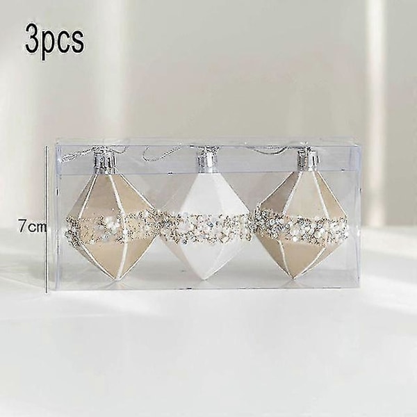 WJTG Dekorationer 2023 Julgranskulor Hänge Jul Hem Glad Fest Bröllop Ornament Tillbehör Plast J LGL 3PCS Diamond
