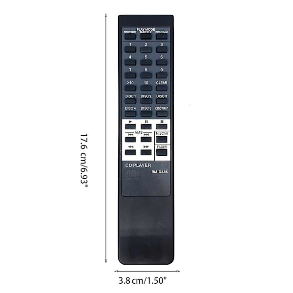 Rm-d335 Vaihdettava Kaukosäädin Sopii Sony Dvd Cd-Soittimeen Cdp-c345m Cdp-c345 Cdp-c245 Cdp-c741 Cdp-c365 Cdp-c265[GGL]
