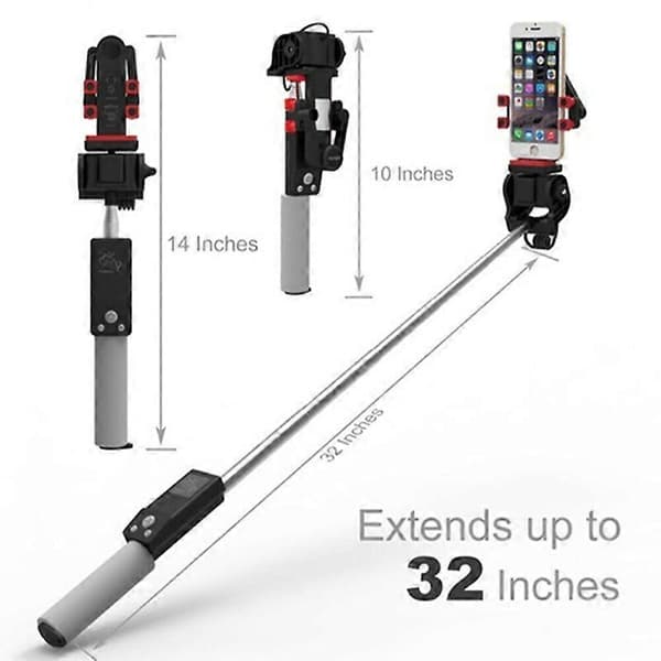 Universal Smart 360 Roterande Bluetooth RC Selfie Stick för Android IOS Telefoner (LGL) Pink