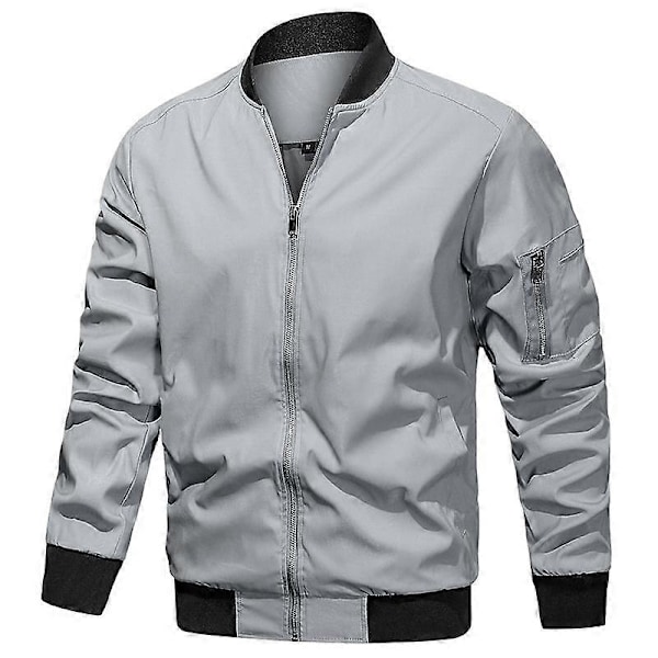 Lättvikts Bomberjacka för Män Vår Höst Casual Flyg Pilot Varsity Baseball Jacka USA Storlek LGL blue L