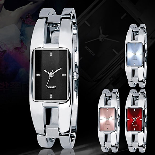 Kvadratisk urtavla Färgförändrande Armband Bangle Kvarts Armbandsur För Kvinnor - Trendig Och Snygg [GGL] Red