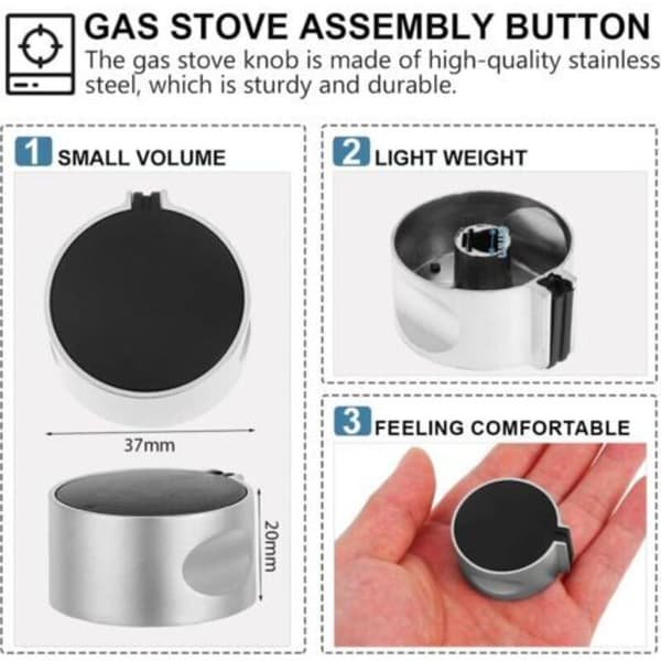 Sett med 4 6mm knotter til gasskomfyr. (LGL)