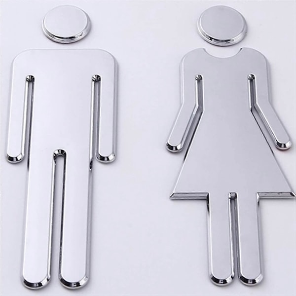 Toilet Klistermærker, 12x4cm, Toilet Skilte med Mand og Kvinde Symboler, Let at Klæbe Toilet Skilte Mand Kvinde til WC Toilet (LGL)