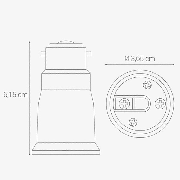 4x Sokkeladapter - B22 til E27 Sokkelkonverter - Bajonettfatning Lampeholderadapter for Halogen LED-pære (LGL)
