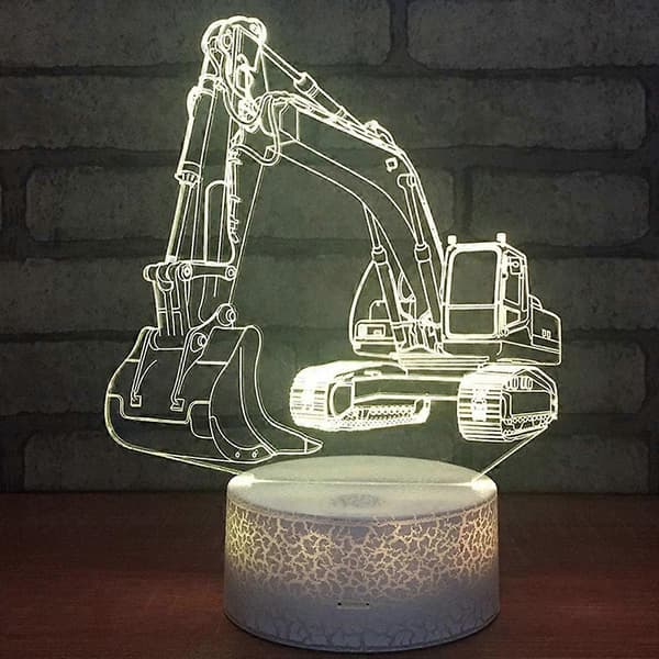 Gravemaskin 3D LED Optisk Illusjon Sensor Nattlys (LGL)