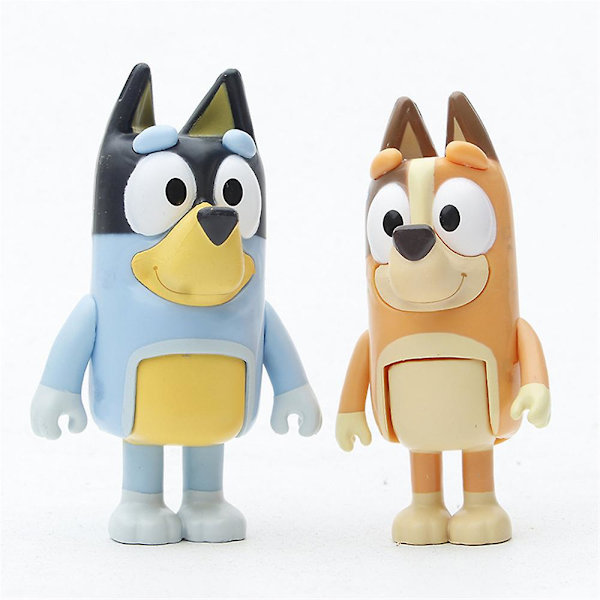 8 kpl/setti Bluey ja ystävät -hahmot Lelut Sarjakuva Malli Nuket Koriste Syntymäpäivälahjat Lapsille Pojille Tytöille[GL]