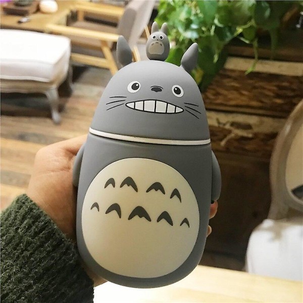 248 ml 304 ruostumaton teräs sarjakuva Totoro kannettava termospullo anime termosmuki ja muki lasi tyhjiöpullot pullo termospullot [LGL] Grey ziya