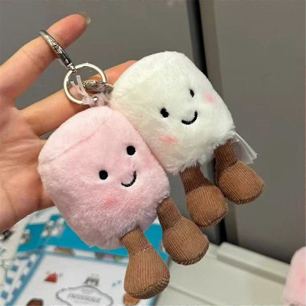 Sjov Marshmallow Nøglering Sød Blød Nøglering Vedhæng Dukke Vedhæng Gave LGL As Shown
