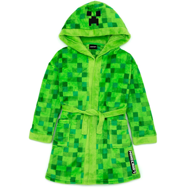 Minecraft Unisex Barnbadrock Grön Pixel Creeper Nyhetstryck LGL Green 9-10 Years