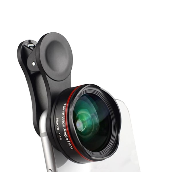 5K Ultra HD Smartphone Kameralins 18mm 128° Vidvinkel 15X Makro Telefonlins Distorsionsfri med Uni LGL