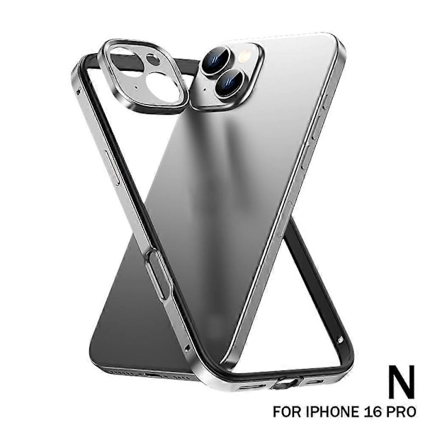 Mobilskal Silikon Metallram För IPhone 16/16Pro/16Pro Max LGL Silver For iPhone 16 Pro