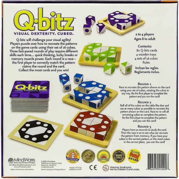 Q.bitz, et terningkampspil, hvor du og din familie og venner kan nyde uendelig sjov purple 26.5*26.5*5cm