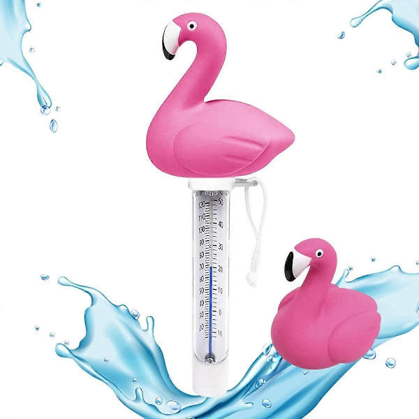 Pooltermometer, 1 flytande termometer med snöre (Flamingo) (LGL)