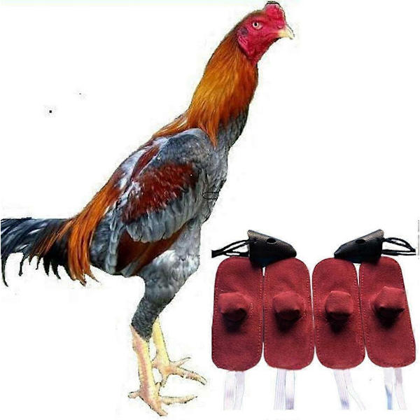 4 Stykker Hane Vante Para Gallos Høne Hjelm Kamp Beskyttelse Husdyr Haner Hønsegårds Tilbehør (Farve : 4 stk) (LGL)