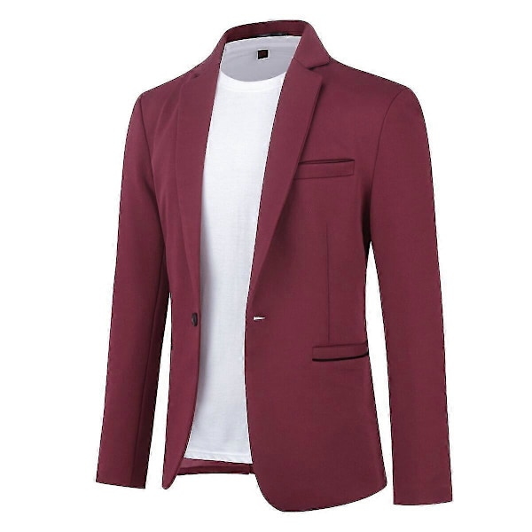 Allthemen Sportsjakke for menn, Moderne fritidsjakke for menn, Slim Business Blazer LGL Burgundy XS
