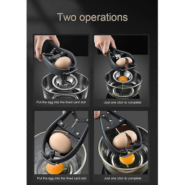 Egg Cracker Rustfritt Stål Eggåpner Automatisk Eggknekkeverktøy Enkel Kutter-Bra (LGL)