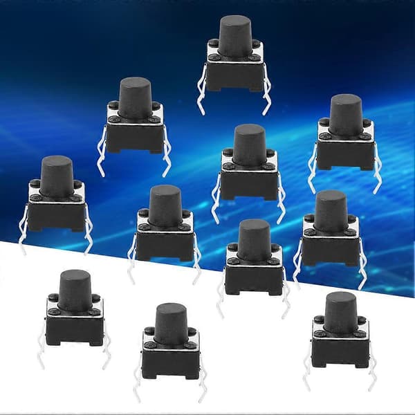 100 stk. Momentan taktil trykknapkontakt Mini Micro Tact Switch Tilbehør 6 x 6 x 7 mm (LGL)