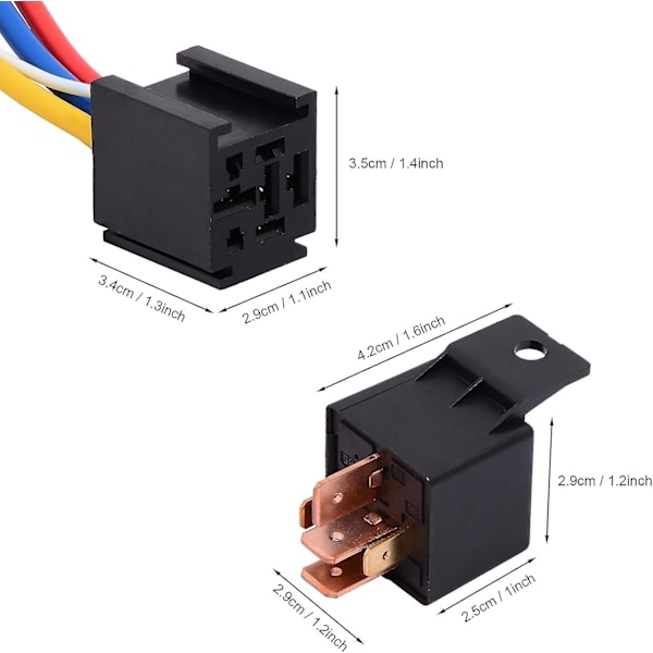 2 kpl Rele 12V 80A 5-nastainen Auto Kuorma-auto Moottori Raskas Käyttö On/Off Normaalisti Auki SPDT Rele Kanta Liitin LGL