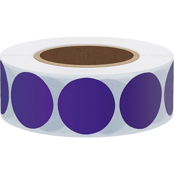 1 000 itseliimautuvaa pyöreää luonnonpaperitarraa, violetti 2,5 cm-yu (LGL)