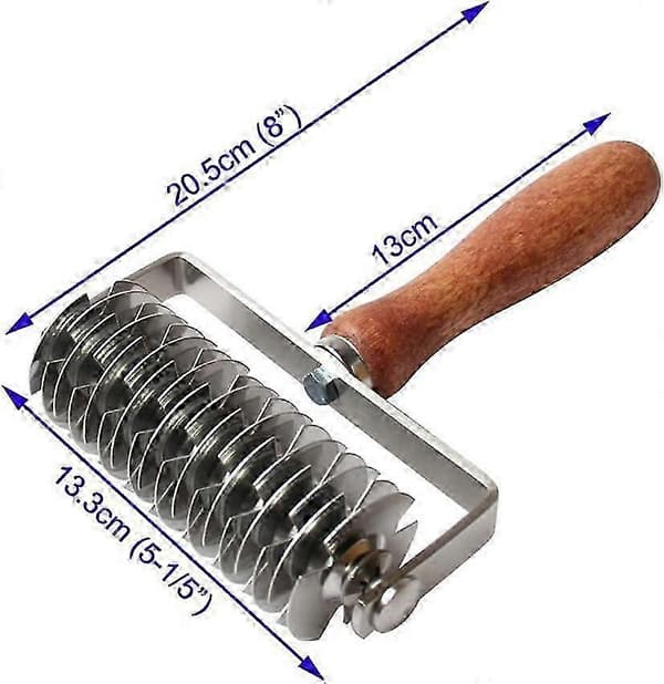 Deigrullekutter i rustfritt stål med trehåndtak for baking (LGL)