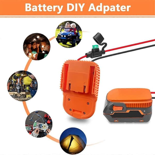 2 STK. Power Wheels Adapter til Ridgid AEG 18V Hyper Batteridock Strømstik til DIY Rc Legetøjsbil Lastbil B (LGL) Orange