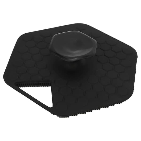 Silikone Badebørste Multifunktionel Polygonal Blød Effektiv Rengøring Silikone Skrubber til Bad Opvask Sort (LGL)