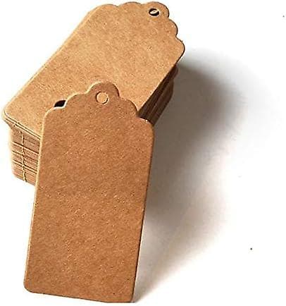 100 st Kraftpapper Presentetiketter - Bruna Rektangulära Hantverkshängeetiketter (LGL)
