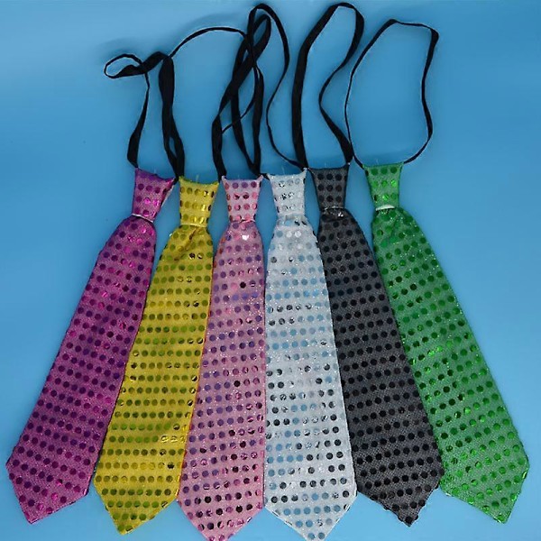 10 st Blinkande Ljus Paljett Fluga Slips LED Gåva Fest Lysande Halsaccessoar Cosplay Rekvisita Bröllop Födelsedag Karneval LGL bow red