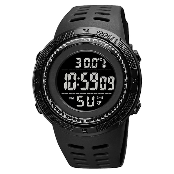 Digitalt Temperatur Sportsklokke for Tenåringer Tid Dato Uke Visning Alarm Klokke Bakgrunnsbelysning 5ATM Vanntett Mote Klokker Studenter Barn Wr LGL Black