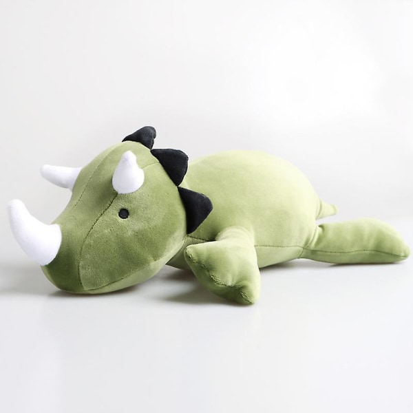 Dinosaurus painotettu puuvilladinosaurus söpö Triceratops pehmolelu Green Triceratops 38cm