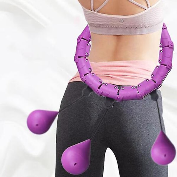 Smart Hula Hoop däck 24-36 st gummikula vikt med sandtejp Längd justerbar[GL] purple 24 knot