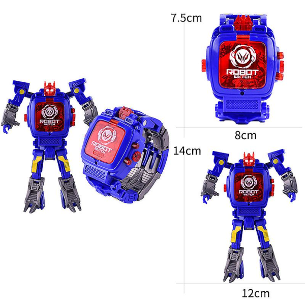 Kid Children Robot Electronic Watch Manual Transformation Creative Toys Deformed Blue