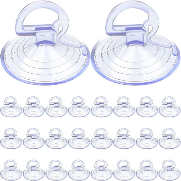 24 Pak Bilrudesolskærms Sugkopper Små PVC Sucker Bilrudesugkop til Autovisir (LGL) Transparent
