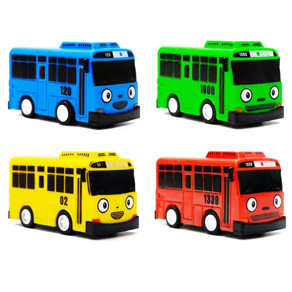 Little Bus Tayo set, minimallin vetoauto, tytöille ja pojille, lastenjuhliin, lasten lahjat tao[GL] 4pcs S