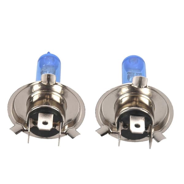 2 stk. H4 100W 6000K HVIT BIL HALOGEN HOVEDLYS LAMPE (LGL)