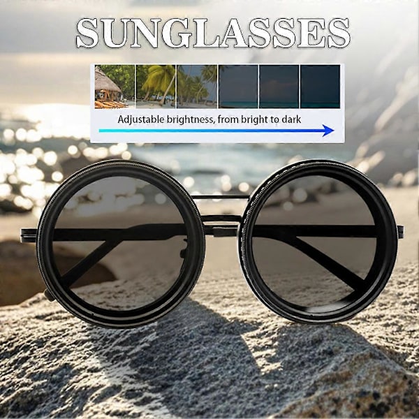 Säädettävät ND-suodatin aurinkolasit Kannettavat monikäyttöiset ajolasit pyöräilyyn kiipeilyyn kalastukseen LGL Black Frame 52mm