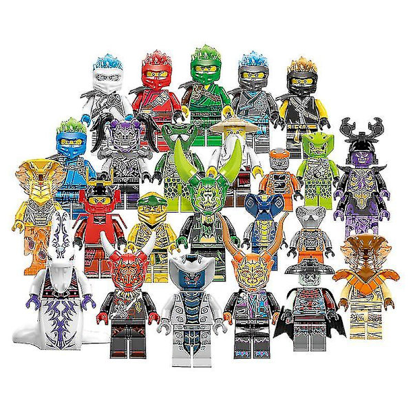Sæt med 24 stk. Ninja Minifigurer Byggeklodser Legetøj Børnegave