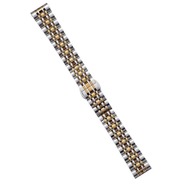 Til Garmin Lily 2 Urrem 7-Perler 14mm Rustfrit Stål Udskiftningsrem LGL Silver Gold