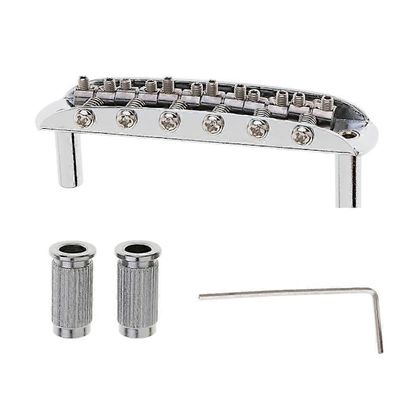 Gitar Erstatningssadel Bro med L-formet Skiftenøkkel for Fender Jaguar Elektriske Gitarer Deler - Krom LGL Sliver