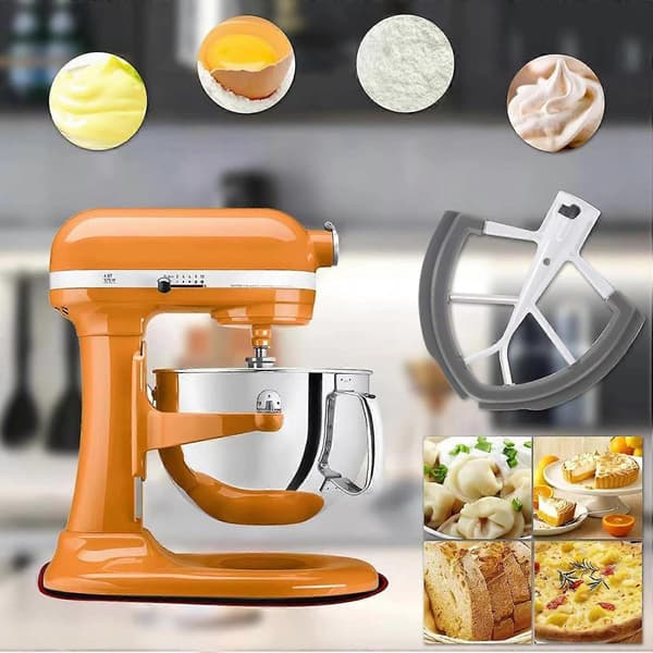 Flex Edge Visp for 6 Quart KitchenAid Mikser - Fleksibelt Padleskrape Tilbehør for Baking og Matlaging (LGL)