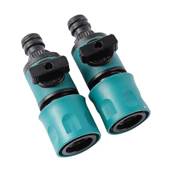 Set med 2 snabbkopplingar för trädgårdsslang med ventil 16mm (LGL)