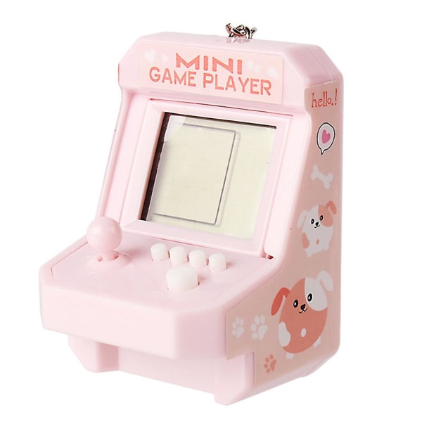 Mini Arcade Game Machine 26 spil Rygsæk vedhæng nøglering til børn Gaver[GL] Pink 1Pcs