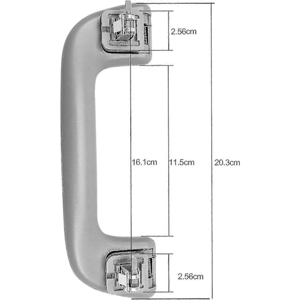 Auton kattokahva ilman koukkua, sopii Toyota Corolla 4runner Rav4 Highlander Yaris Vios 2003-2021 eteen, tartuntakahva harmaa, korvaa LGL