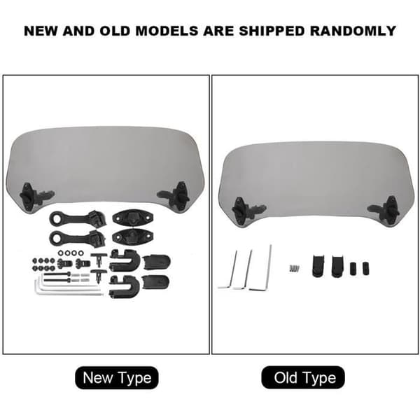 Modifierad Universal Motorcykel Vindruta Spoiler Luftavvisare, Transparent HB016（FMY）