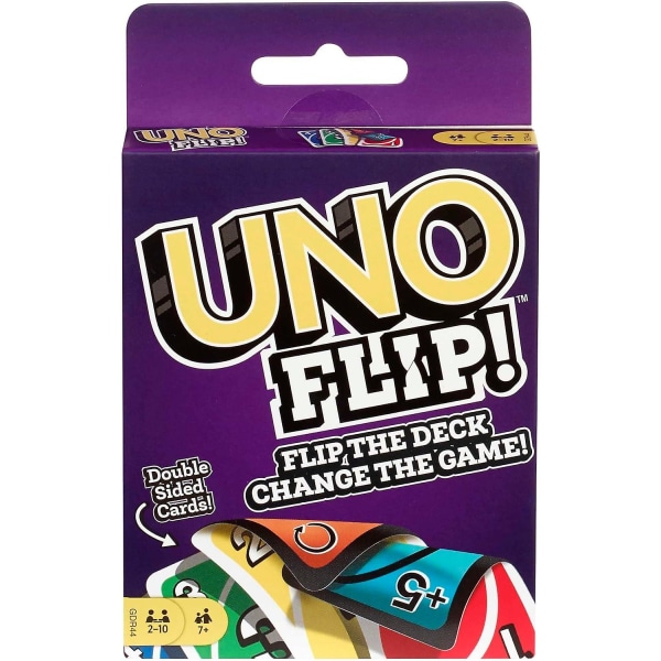 Mattel Games UNO Flip, uusi kaksipuolinen hullu versio, korttipeli lapsille ja aikuisille