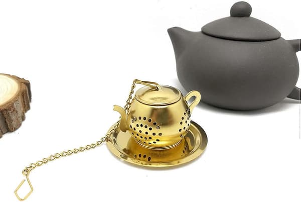 Te-infusionskande - Rustfrit stål infusionsenhed (Guld) (LGL)