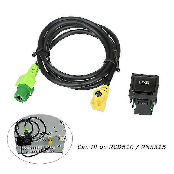 Bil USB AUX Bryter Kabel USB Lydadapter RCD510 RNS315 For- B6 B7 Golf 5 MK5 Golf 6 MK6 5 MK5 CC (LGL)